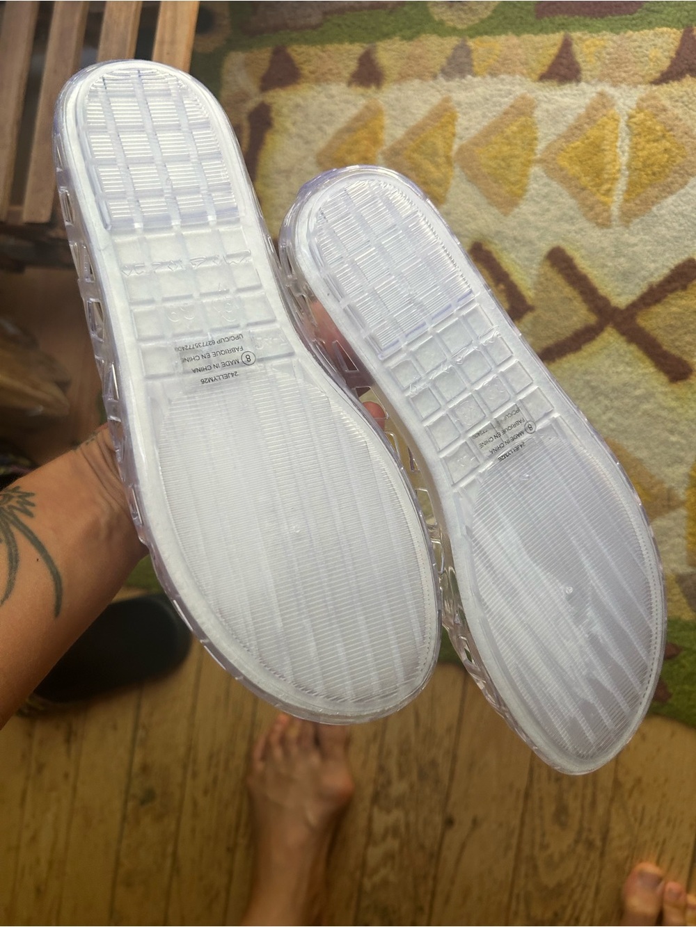 No Boundaries Clear Jelly Cage Ballet Flats Shoes Size 8 Y2K Festival Beach - Picture 10 of 11